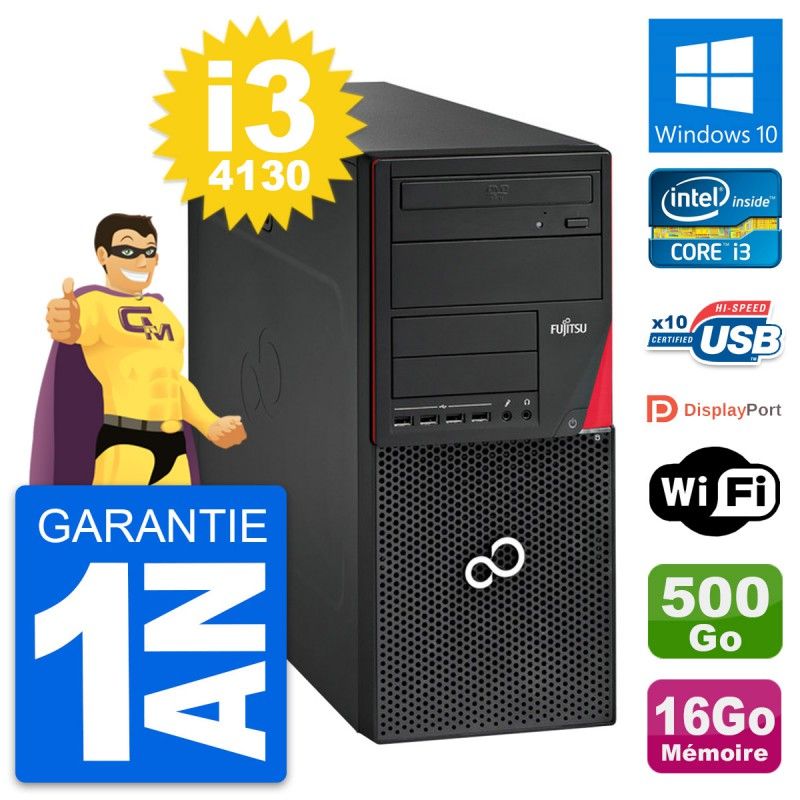 Fujitsu Esprimo P720 Desktop PC - Intel i3-4130, 16GB RAM, 500GB HDD, Windows 10, WiFi