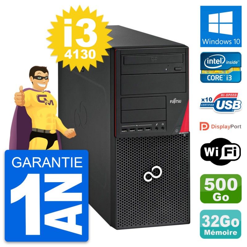 Fujitsu Esprimo P720 Desktop PC - Intel i3-4130, 32GB RAM, 500GB HDD, Windows 10, WiFi