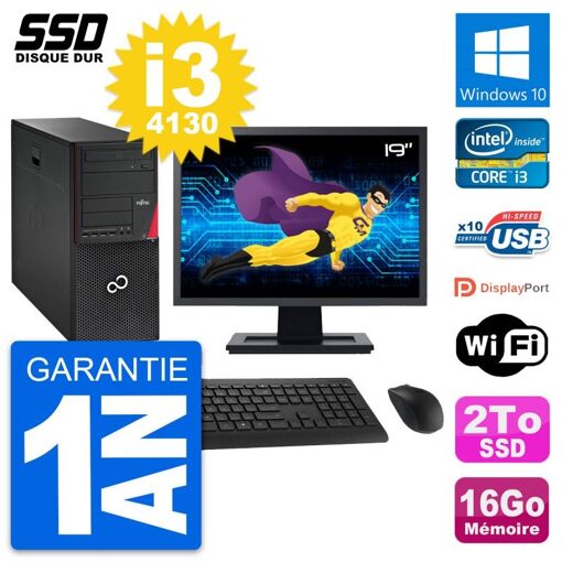 PC de sobremesa Fujitsu P720 de 19 pulgadas - Intel i3-4130, 16 GB de RAM, 2 TB SSD, Windows 10, Wifi