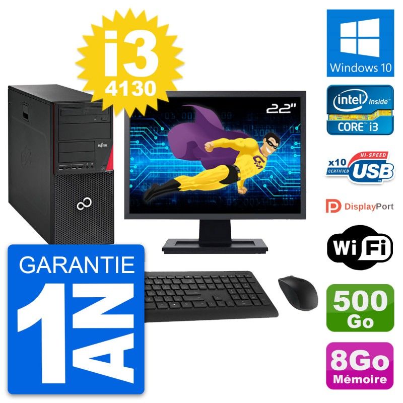 Fujitsu P720 22-Inch All-in-One PC - Core i3, 8GB RAM, 500GB HDD, Windows 10