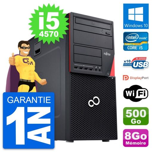 PC de escritorio Fujitsu Esprimo P720 - Procesador Intel i5-4570, 8GB de RAM, 500GB HDD, Windows 10, WiFi