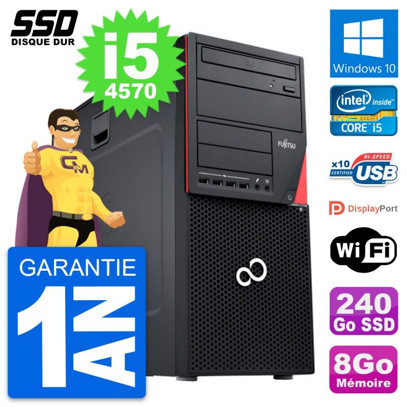 Fujitsu Esprimo P720 Intel i5-4570 8GB RAM 240GB SSD Windows 10 WiFi Desktop PC