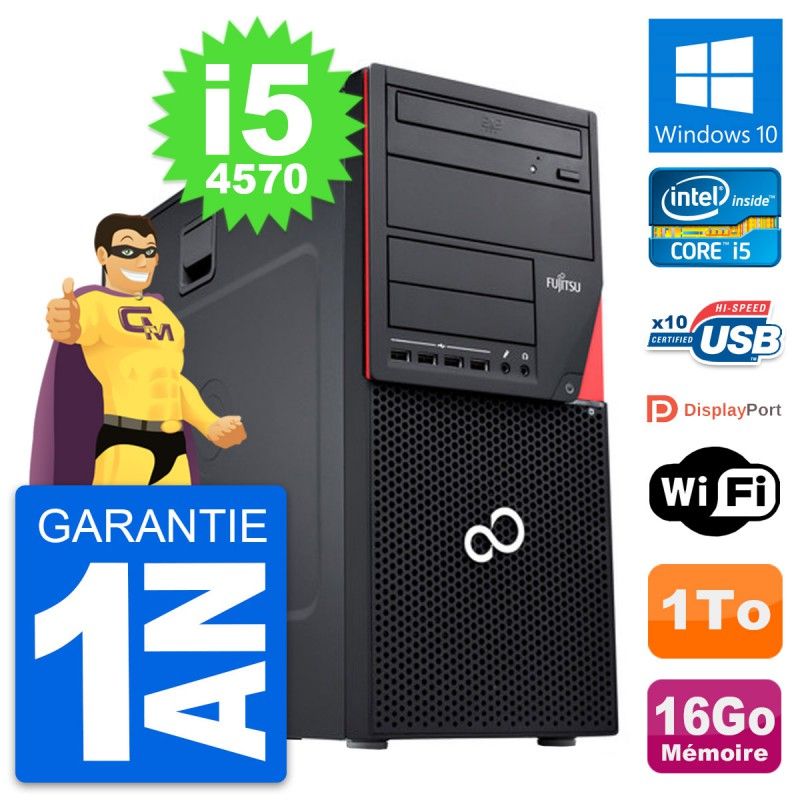 Fujitsu Esprimo P720 Desktop PC - Intel i5-4570, 16GB RAM, 1TB HDD, Windows 10, WiFi