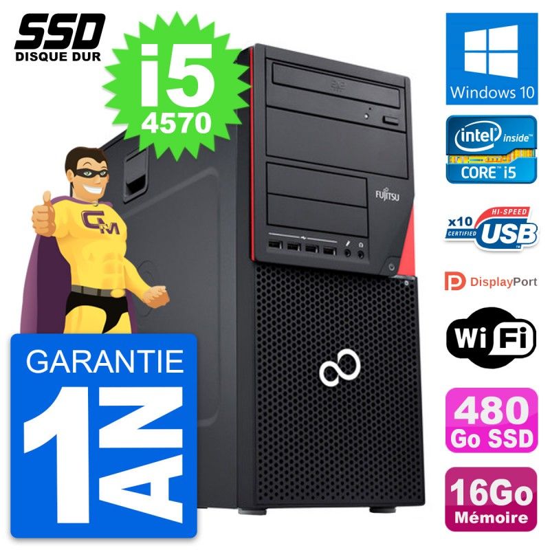 Fujitsu Esprimo P720 Intel i5-4570 16GB RAM 480GB SSD Windows 10 WiFi Desktop PC