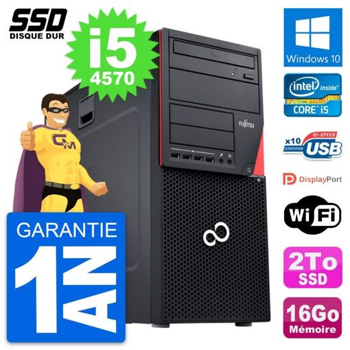 PC de sobremesa Fujitsu Esprimo P720 Intel Core i5-4570 16GB RAM 2TB SSD Windows 10 Wifi