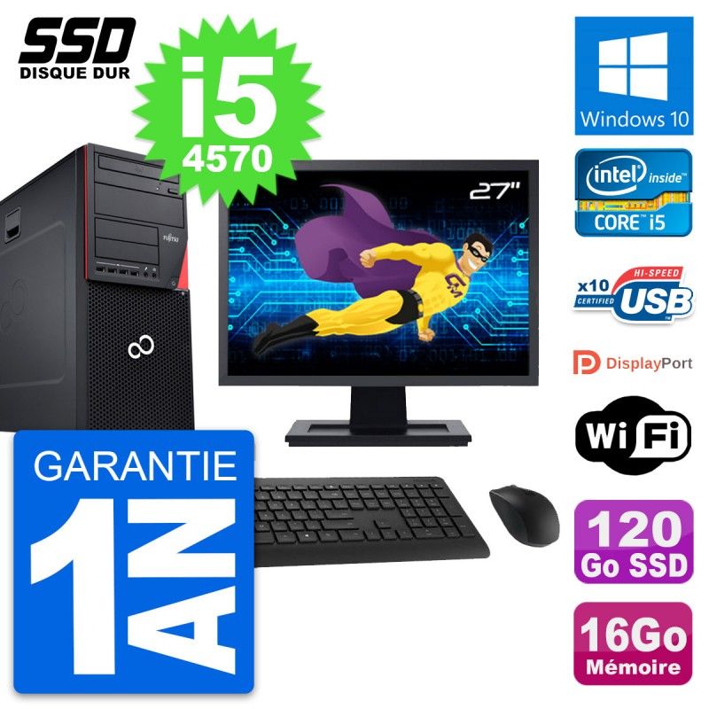 Fujitsu P720 27" All-in-One PC - Intel i5-4570, 16GB RAM, 120GB SSD