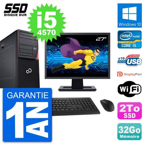 PC todo en uno Fujitsu P720 de 27 pulgadas - Intel i5, 32 GB de RAM, 2 TB SSD, Windows 10