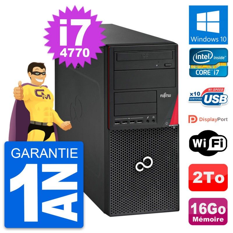 Fujitsu Esprimo P720 Intel i7-4770 16GB RAM 2TB HDD Windows 10 WiFi PC