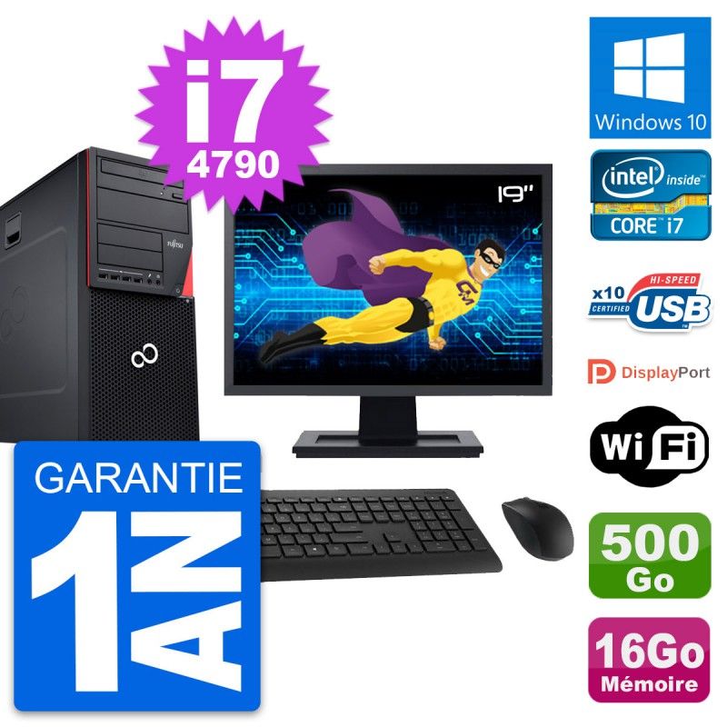 Fujitsu P720 19-inch PC - i7-4790, 16GB RAM, 500GB HDD, Windows 10
