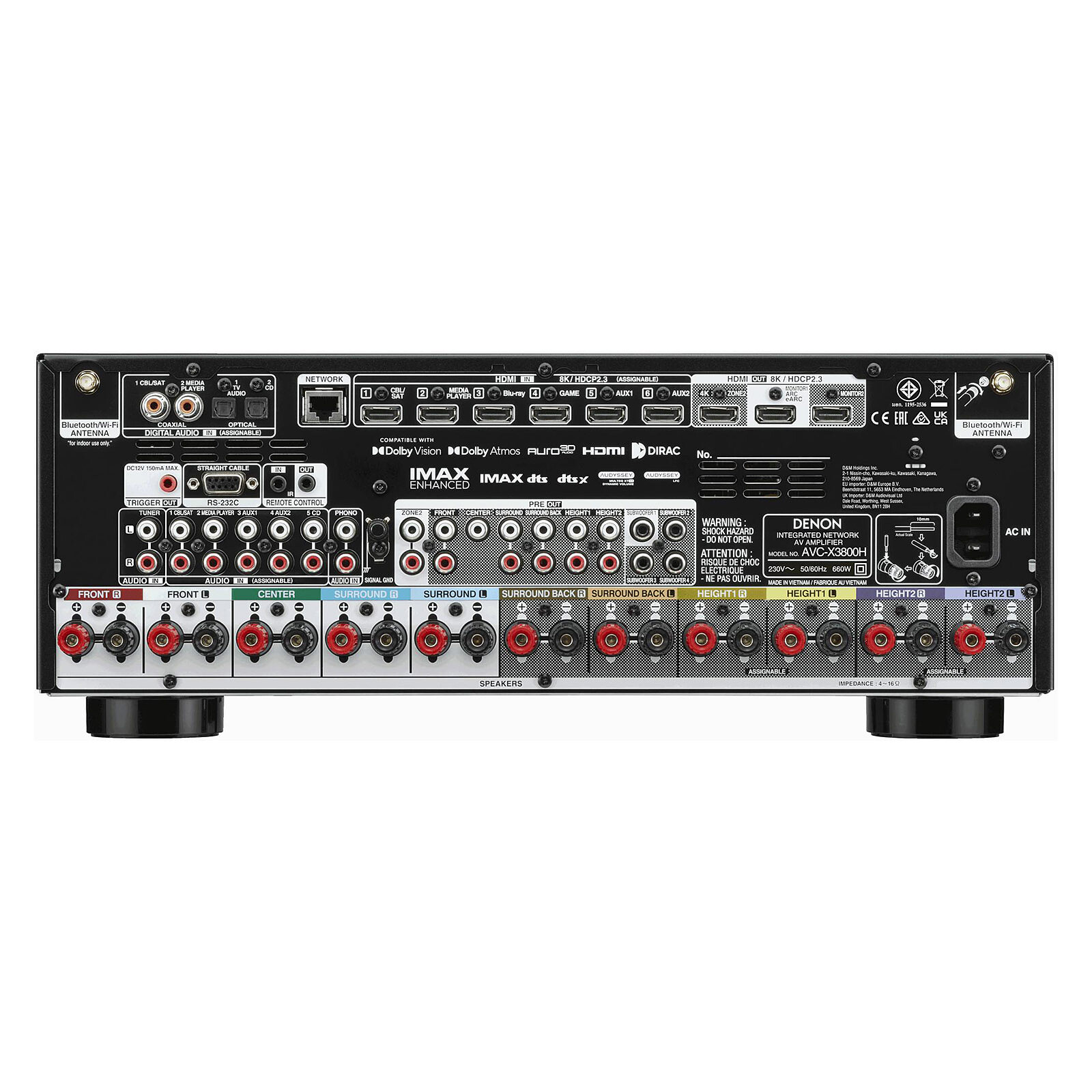 Amplificador de audio Denon AVC-X3800H Negro