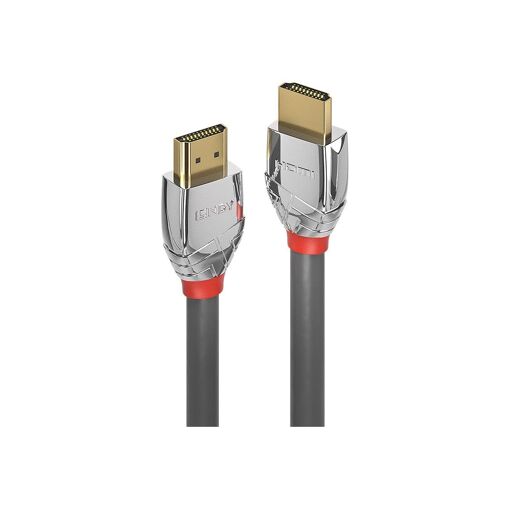 Lindy Cromo Line Standard HDMI Cable with Ethernet - 10m, Triple Shielded, Gray Socks, 4K Support