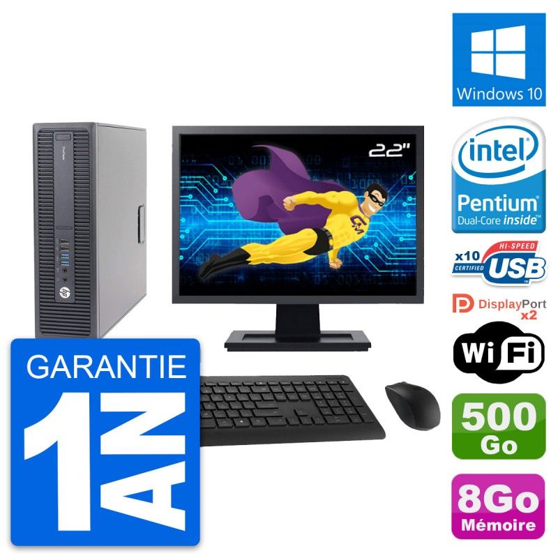 HP ProDesk 600 G2 SFF PC - 8GB RAM, 500GB Hard Drive, 22" Screen