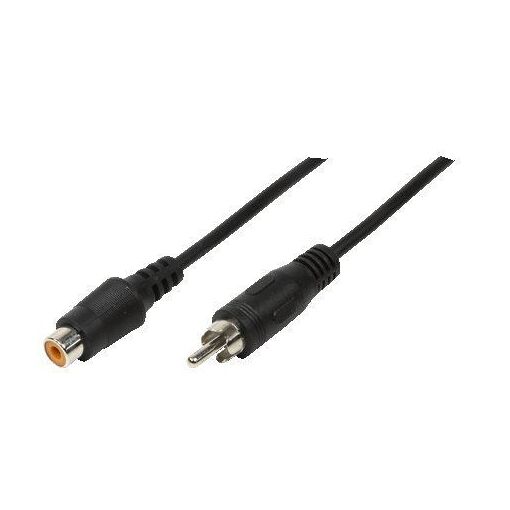 Prolongateur de câble audio 2direct - 5m, RCA Femelle vers Masculin, Noir