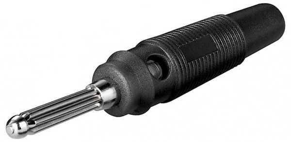 Wentronic Audio Connector - Banana Plug Male - Shielded - Black