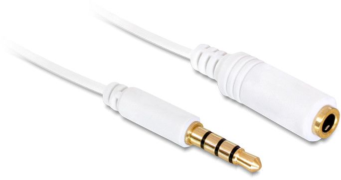 Delock Audio Cable Extension - 3.5mm Stereo Female to Male - 50cm - White
