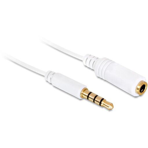Rallonge de câble audio Delock - 3,5 mm stéréo femelle vers mâle - 50 cm - Blanc