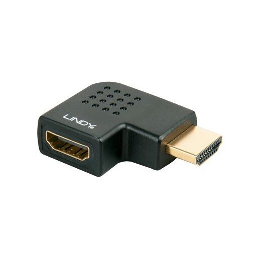 Lindy 90° Left Angle HDMI Adapter - Blinded, Supports 4K