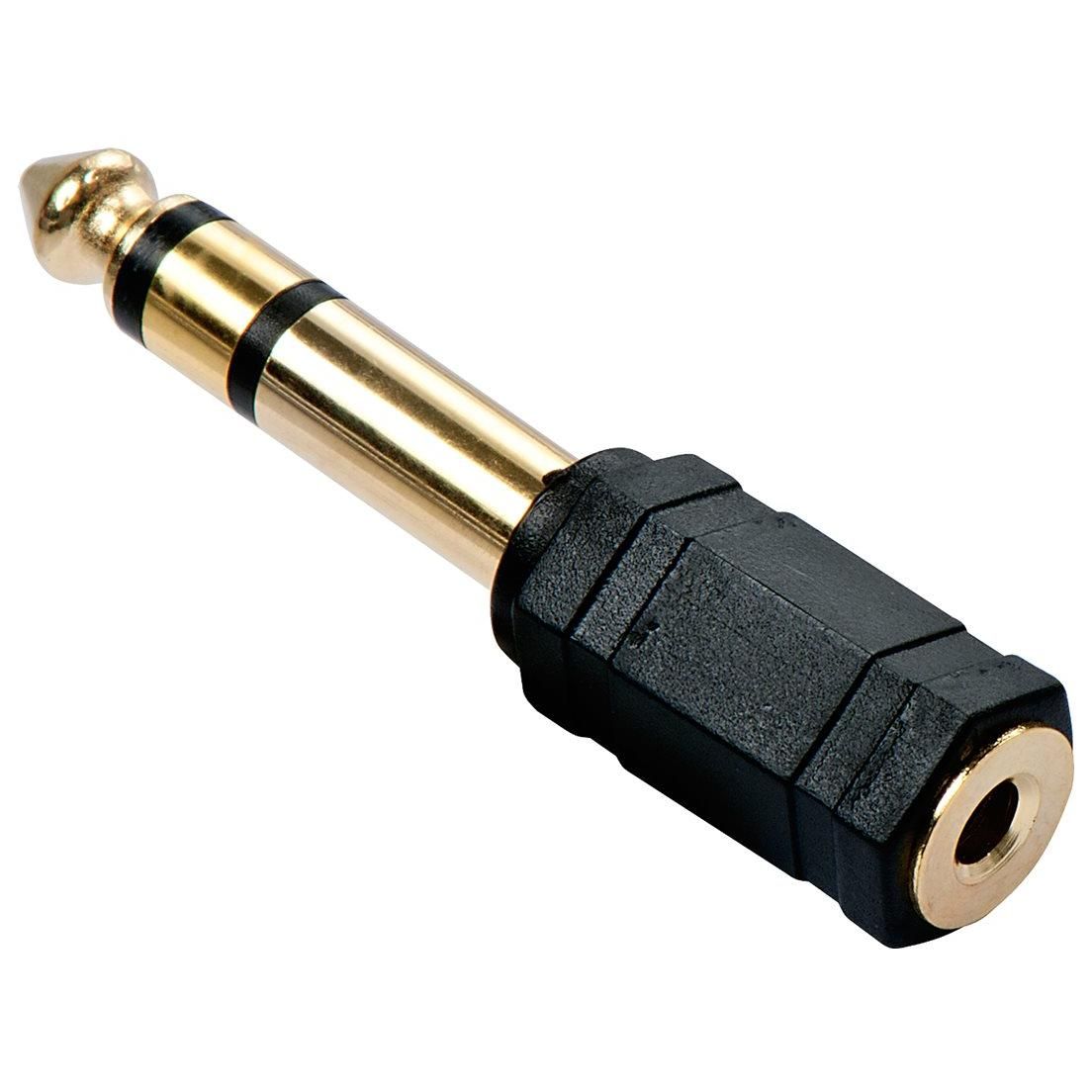 Adaptador de audio Lindy - Conector estéreo macho a mini-teléfono hembra de 3,5 mm