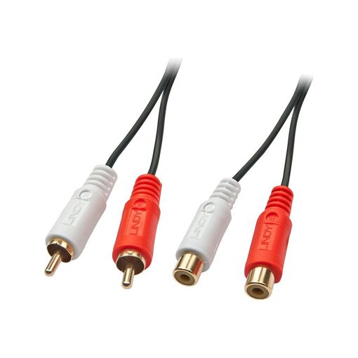 Étendue de câble audio Lindy Premium - 2 m, connecteur RCA mâle à femelle