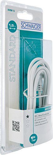 Schwaiger Standard Coaxial Antenna Cable - 1.5m, Double Shielded, 75dB, White
