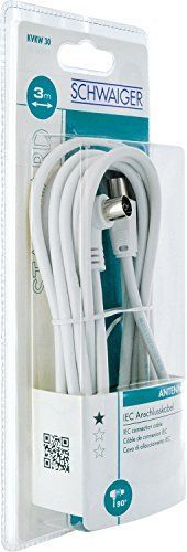 Schwaiger Standard Coaxial Cable, 3m, Double Shielded, 75 dB, White