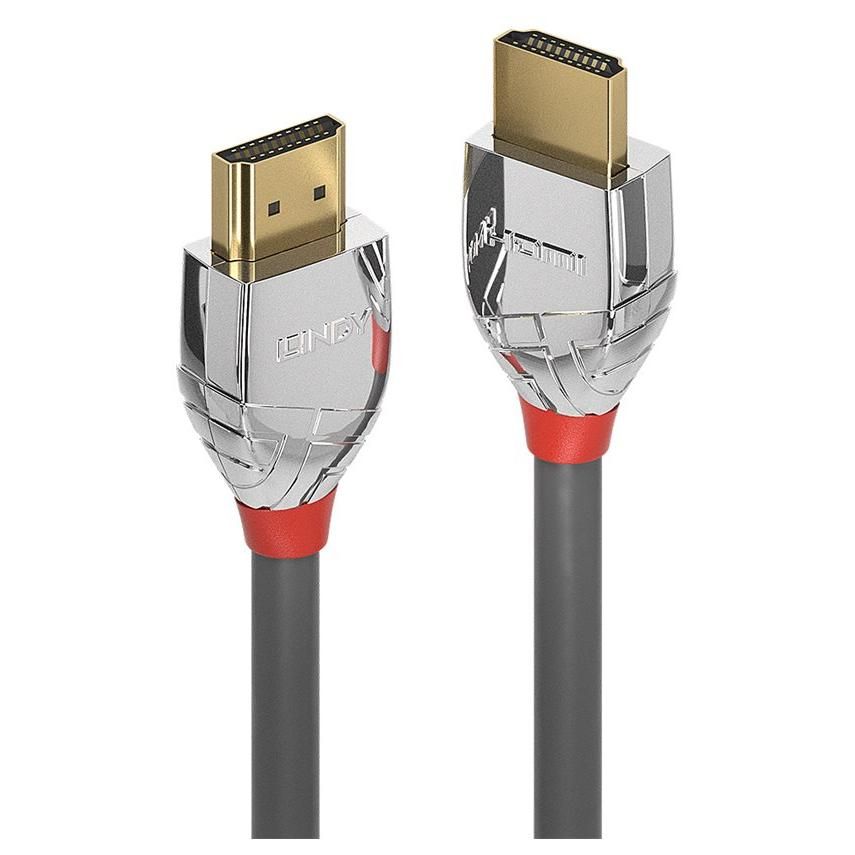 Lindy Cromo Line HDMI Cable with Ethernet - 1m, Triple Shielded, Grey, 4K Support