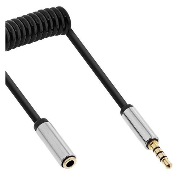 INTOS ELECTRONIC InLine Slim Audio Cable Extension - 1m, Black
