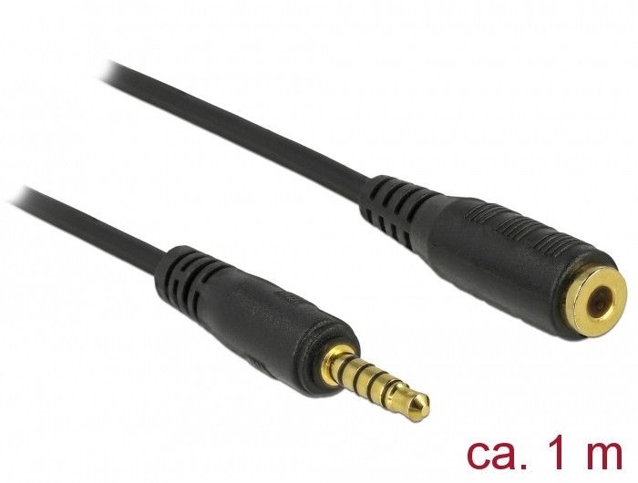 Delock Audio Cable Extender - 5-Pin Male to Female - 1m - Black
