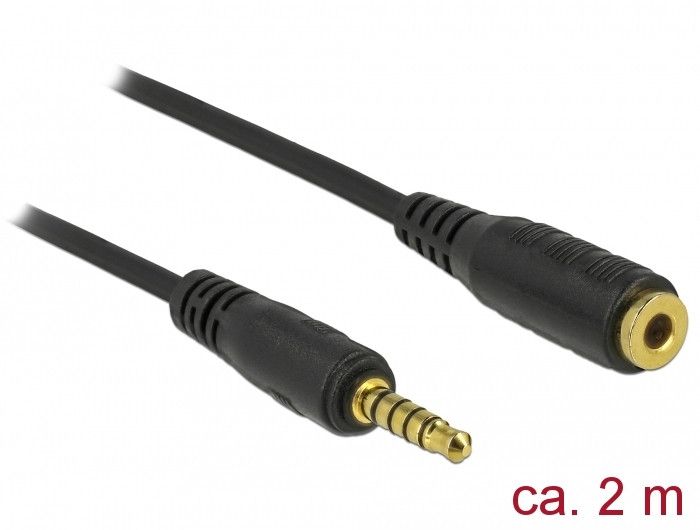 Delock Audio Cable Extension - 2m, 5-Pole Male to Female Mini Jack