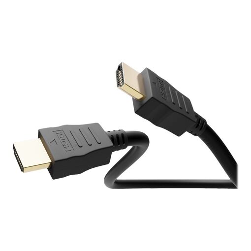 Câble HDMI Wentronic avec Ethernet - 1m, Noir, Rond, Prise en charge 8K