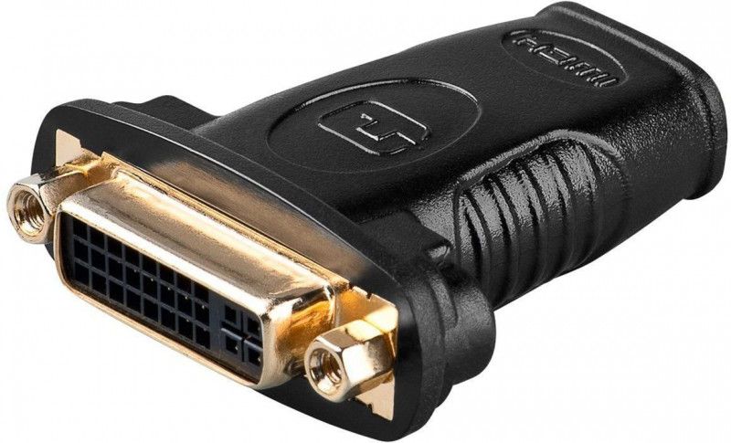 MicroConnect HDMI to DVI-I Adapter - Black with Threaded Nuts