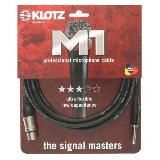 Cable micro Klotz M1FP1K0750 hembra XLR de 3 pines a macho de 6,35 mm - 7,5 metros