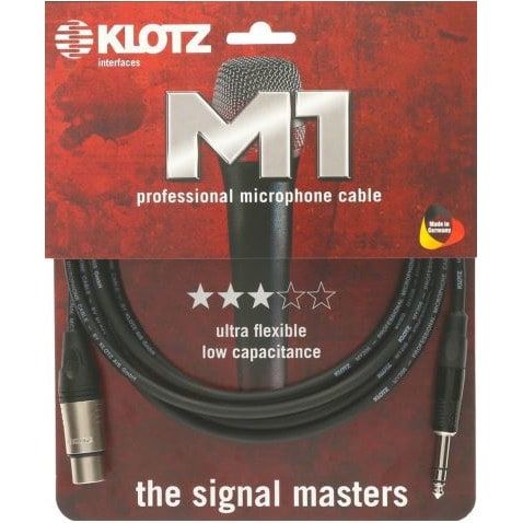 Cable micro XLR hembra de 3 pines Klotz M1FS1K0750 - conector de 6,35 mm de 3 pines, 7,5 metros