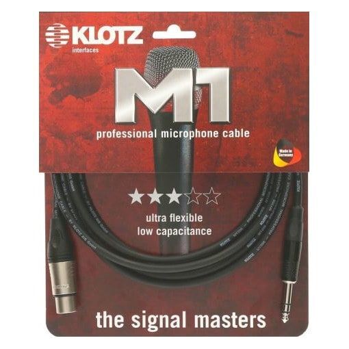 Câble micro XLR femelle à 3 broches Klotz M1FS1K0750 - prise 6,35 mm à 3 broches, 7,5 mètres