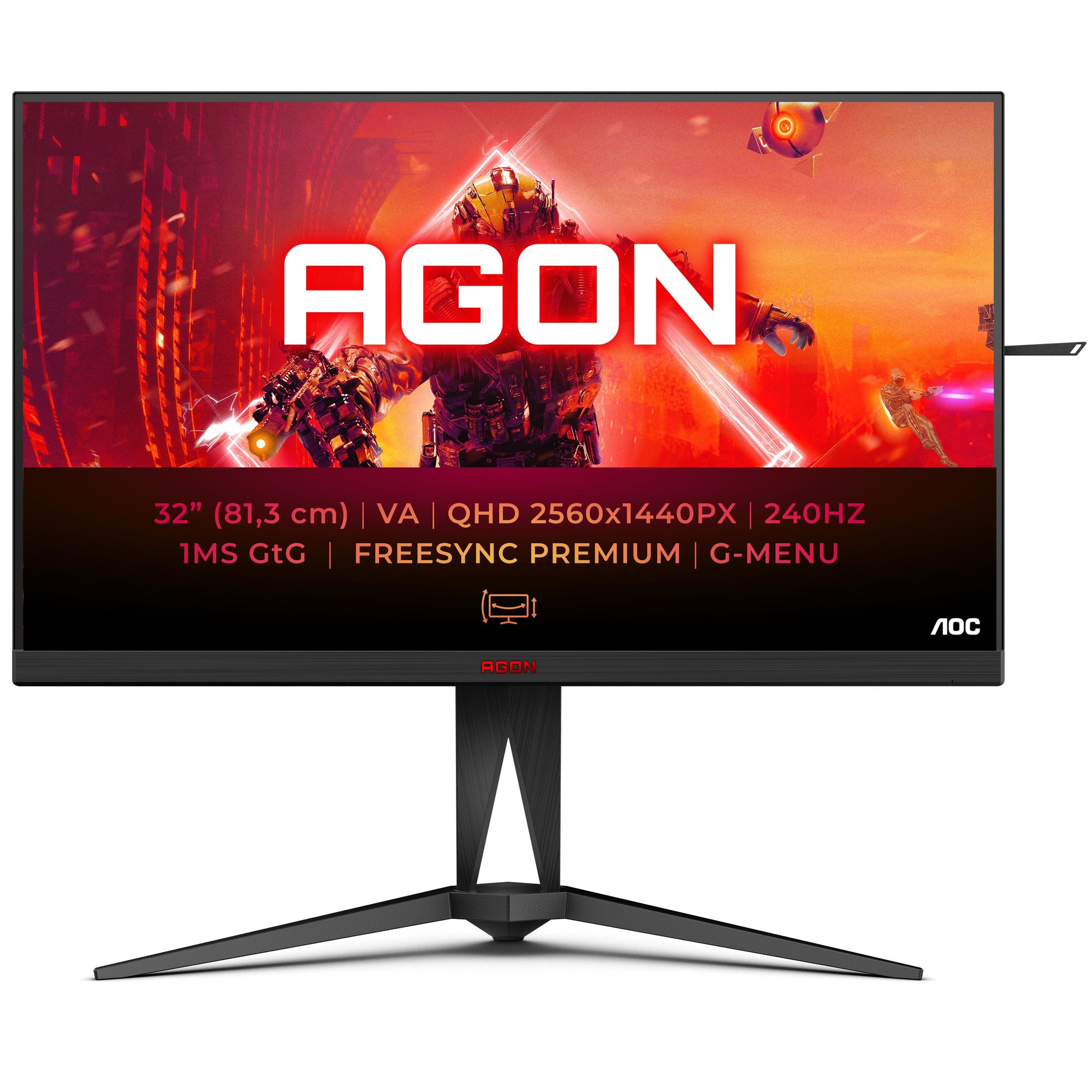 AOC AGON AG325QZN - QHD Gaming Monitor - 31.5" - 240Hz - VA Panel - HDR400