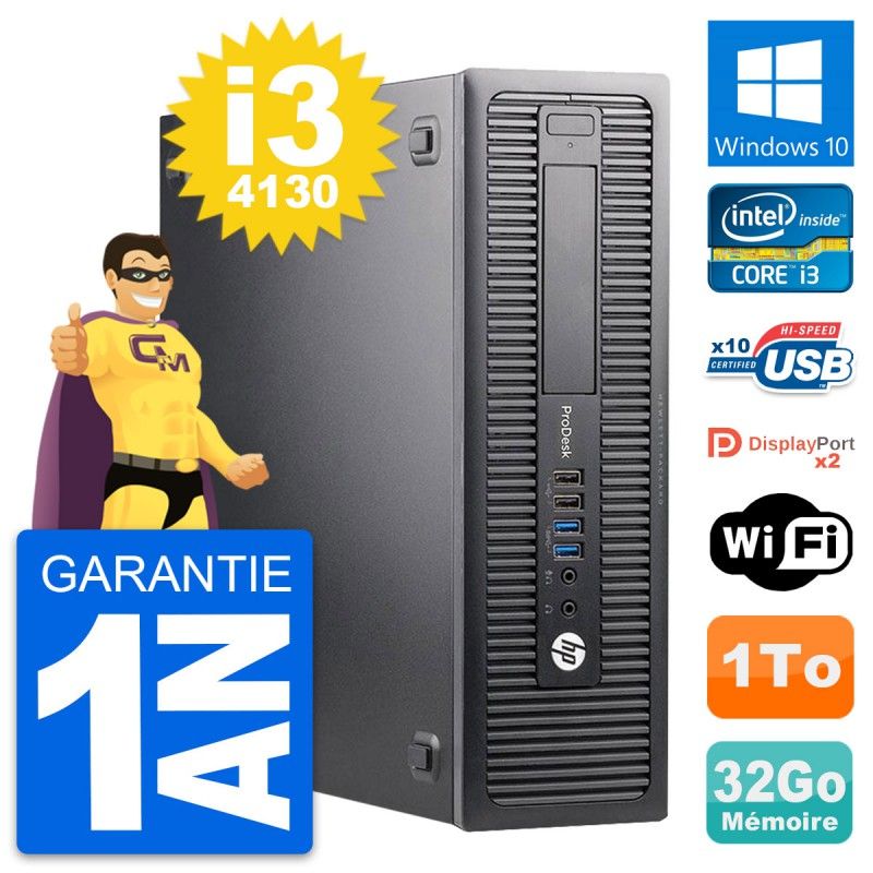 HP ProDesk 600 G1 SFF PC - Intel i3-4130, 32GB RAM, 1TB HDD, Windows 10, WiFi