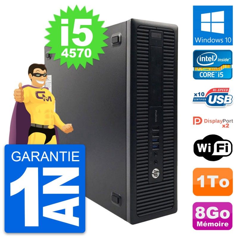 HP ProDesk 600 G1 SFF Computer - Intel i5-4570, 8GB RAM, 1TB HDD, Windows 10, WiFi