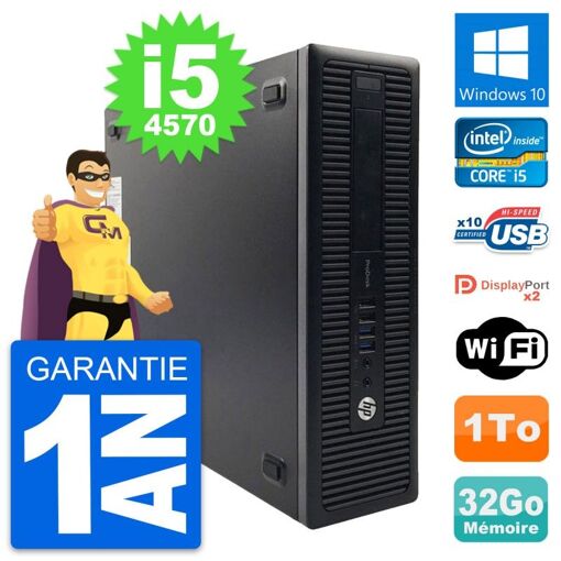 PC de escritorio HP ProDesk 600 G1 SFF - Procesador Intel Core i5-4570, 32GB de RAM, 1TB HDD, Windows 10, WiFi