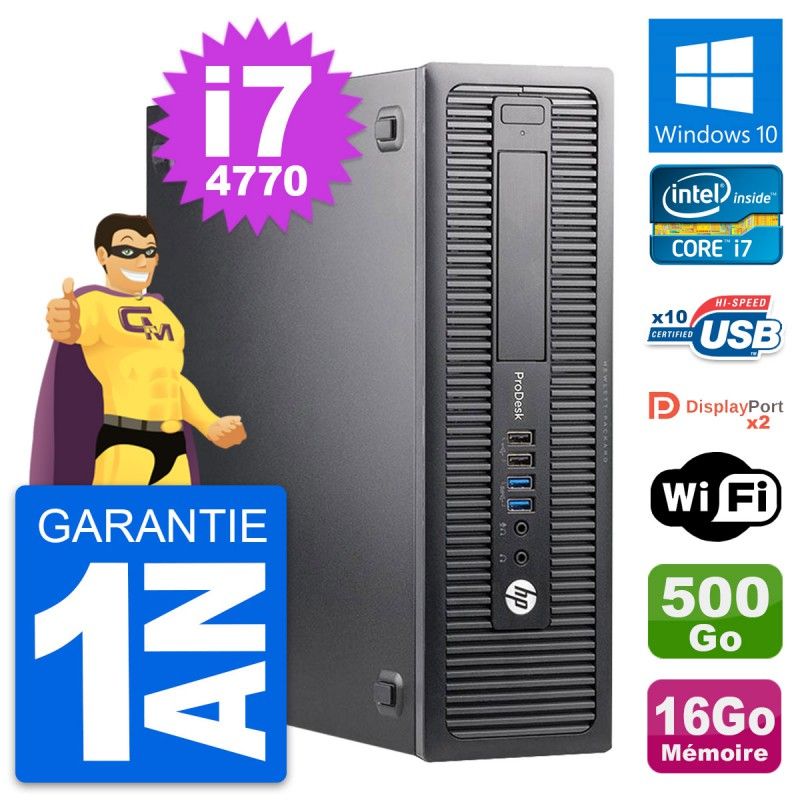 HP ProDesk 600 G1 SFF Computer - Intel i7, 16GB RAM, 500GB Disk, WiFi