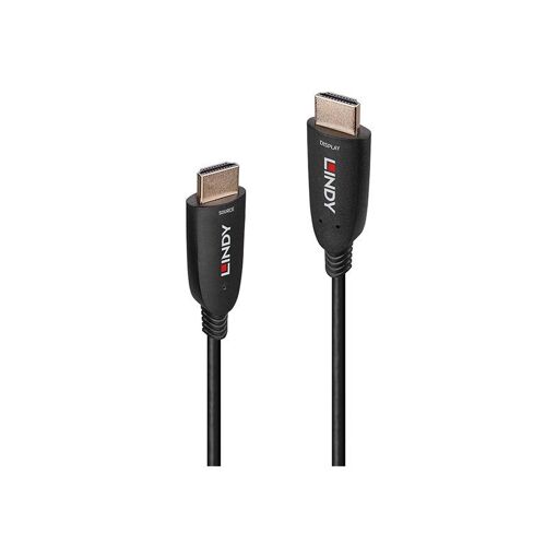 Cable HDMI Lindy - 30 m de fibra óptica híbrida - Negro, compatible con 8K60Hz y 4K120Hz