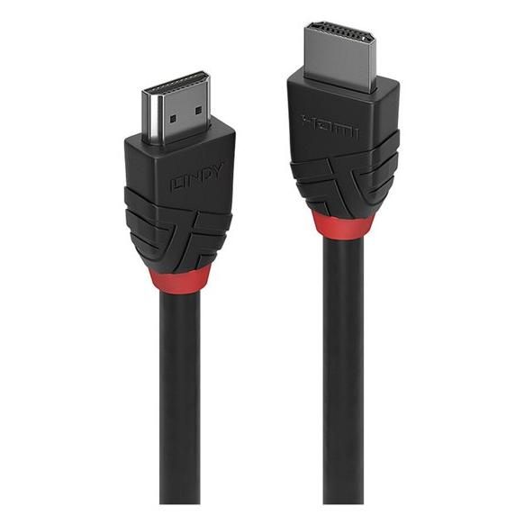 Lindy Black Line HDMI Cable - 10m, Male to Male, Triple Shielded, Black, Round, Supports 4K30Hz (4096 x 2160)