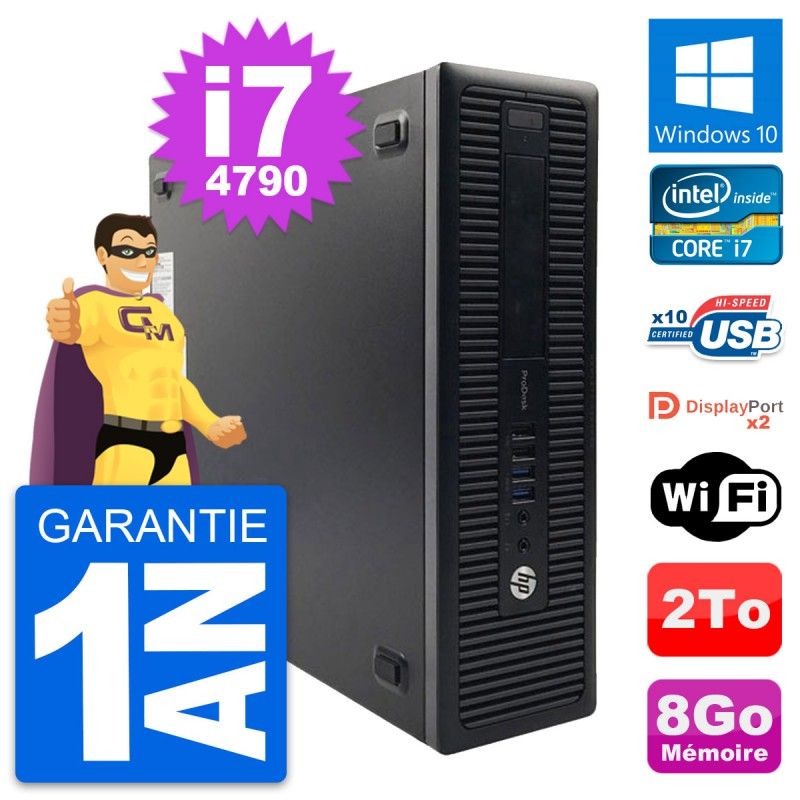 HP ProDesk 600 G1 SFF Desktop PC - Intel i7-4790, 8GB RAM, 2TB HDD, Windows 10, WiFi