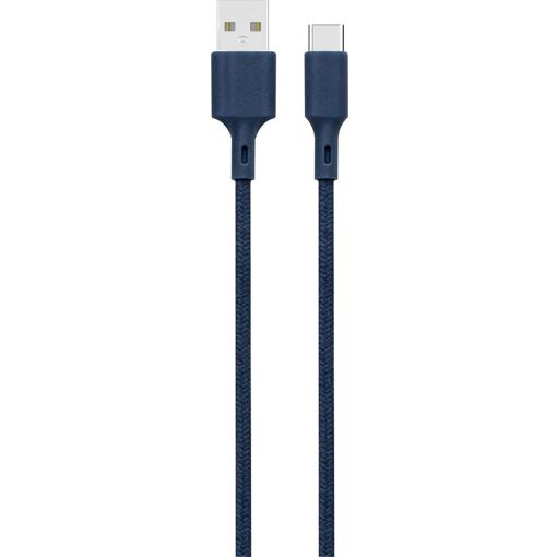 Câble en coton recyclé Bigben Connected USB A/USB C 2m - Bleu, Just Green