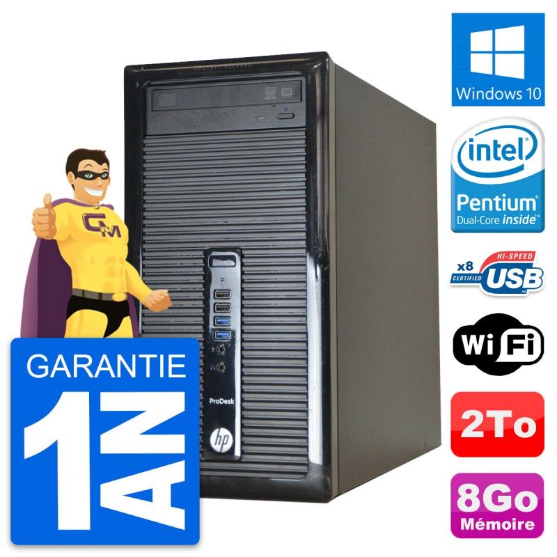 HP ProDesk 400 G1 Desktop PC - Intel Core i3-4170, 8GB RAM, 2TB HDD, Windows 10, WiFi