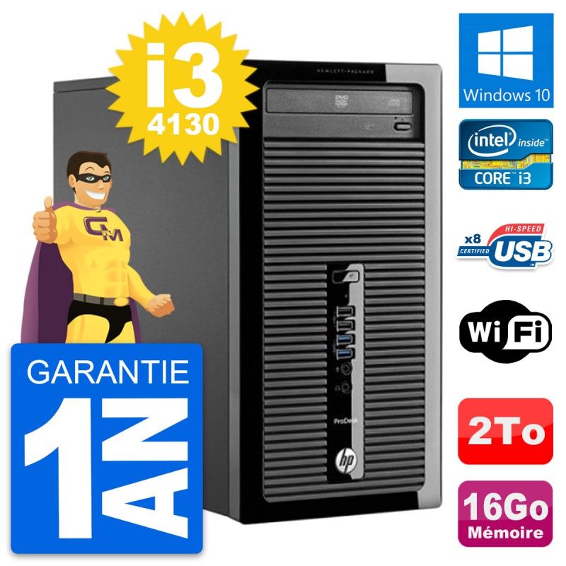 HP ProDesk 400 G1 Desktop PC - Intel Core i3, 16GB RAM, 2TB Storage, Windows 10