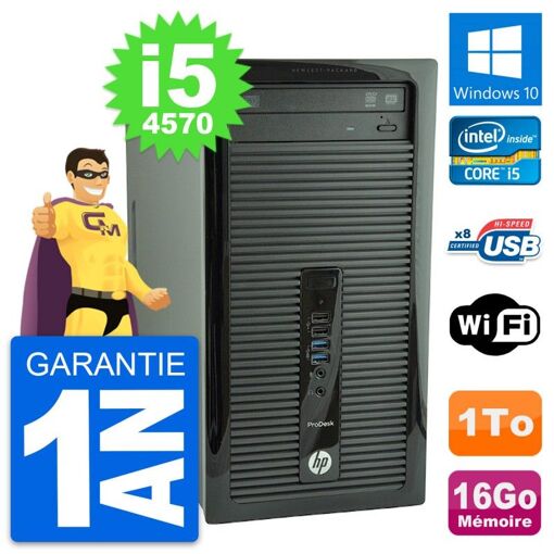 PC de escritorio HP ProDesk 400 G1 - Procesador Intel Core i5, 16GB de RAM, 1TB HDD, Windows 10, WiFi