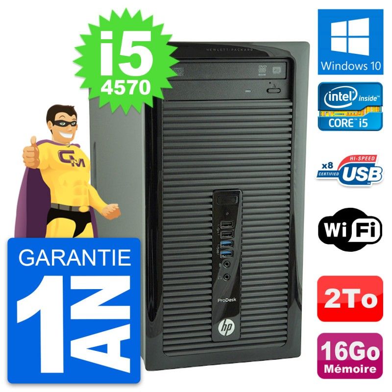 HP ProDesk 400 G1 Desktop PC - Intel Core i5, 16GB RAM, 2TB Storage, Windows 10