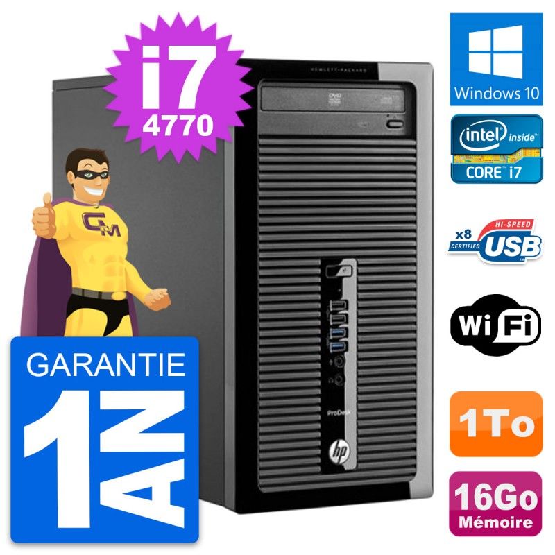 HP ProDesk 400 G1 Desktop PC - Intel Core i7, 16GB RAM, 1TB Storage, Windows 10