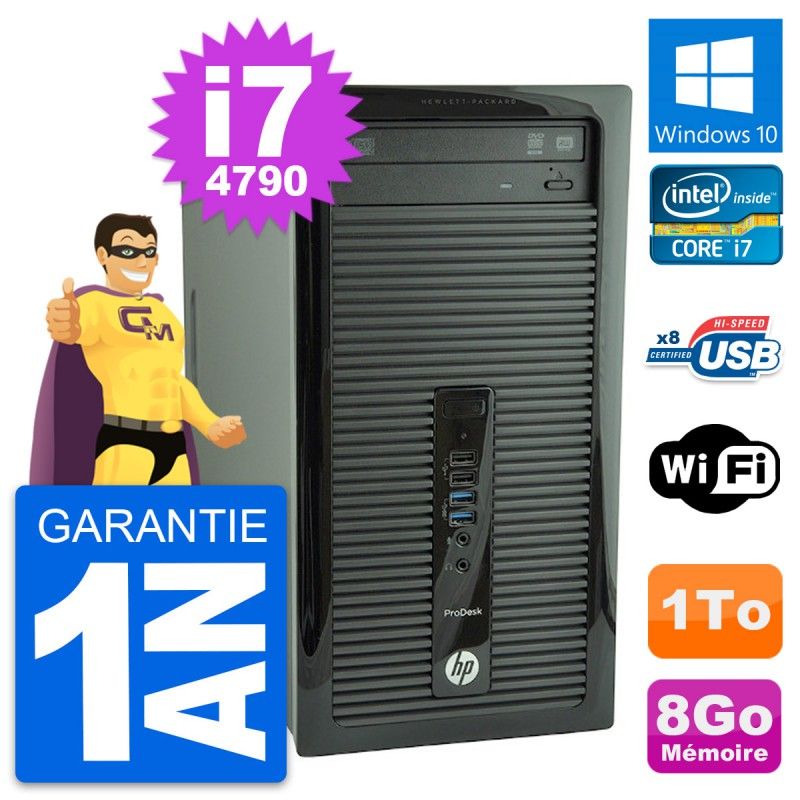 HP ProDesk 400 G1 Desktop PC - Intel Core i7, 8GB RAM, 1TB HDD, Windows 10
