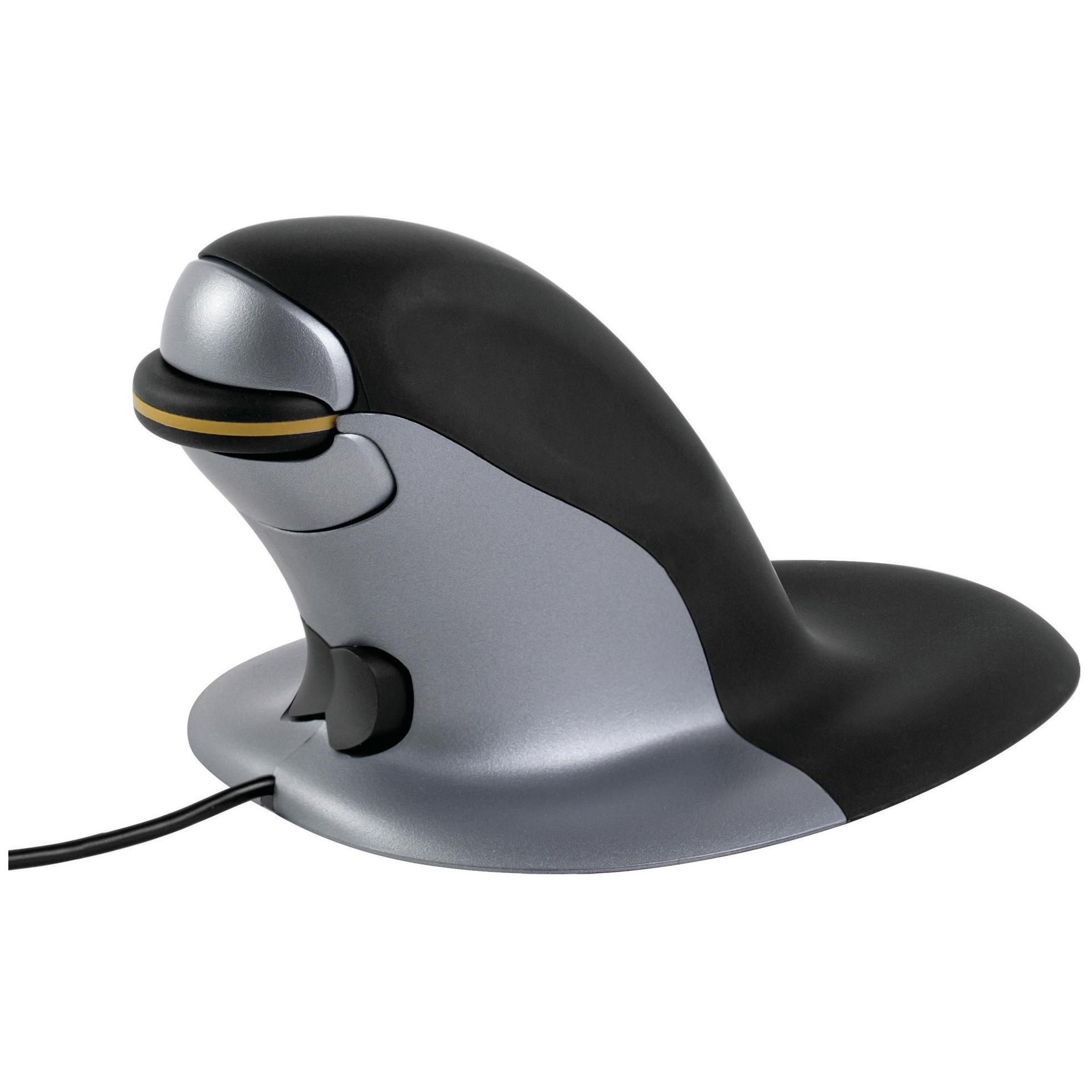 Ratón Fellowes Penguin Vertical Ambidiestro con Cable - Mediano